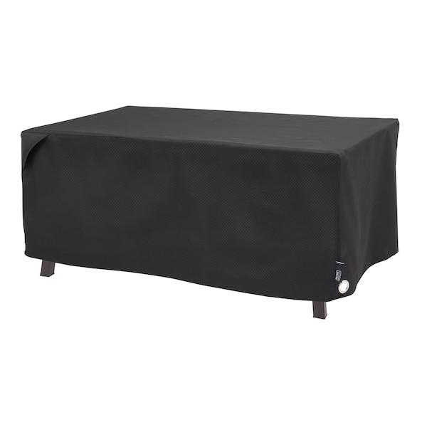 Modern Leisure Black Diamond Patio Ottoman/Coffee Table/Fire Pit Cover, Waterproof, 48in. Lx25in. Wx18in. H, Black 3088 - main
